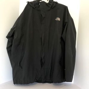 NORTHFACE JACKET  XL Black with hood Double zipper and Velcro closing